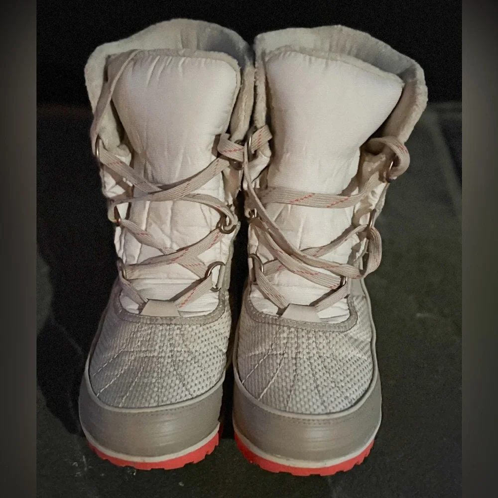 Sorel Women's Tivoli II Winter Boots - White Gray Waterproof Size 10‎ EUC